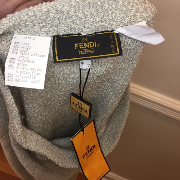 NWT Vintage Fendi Maglia Wool Blend Skirt Gray 10 - Picture 5 of 8